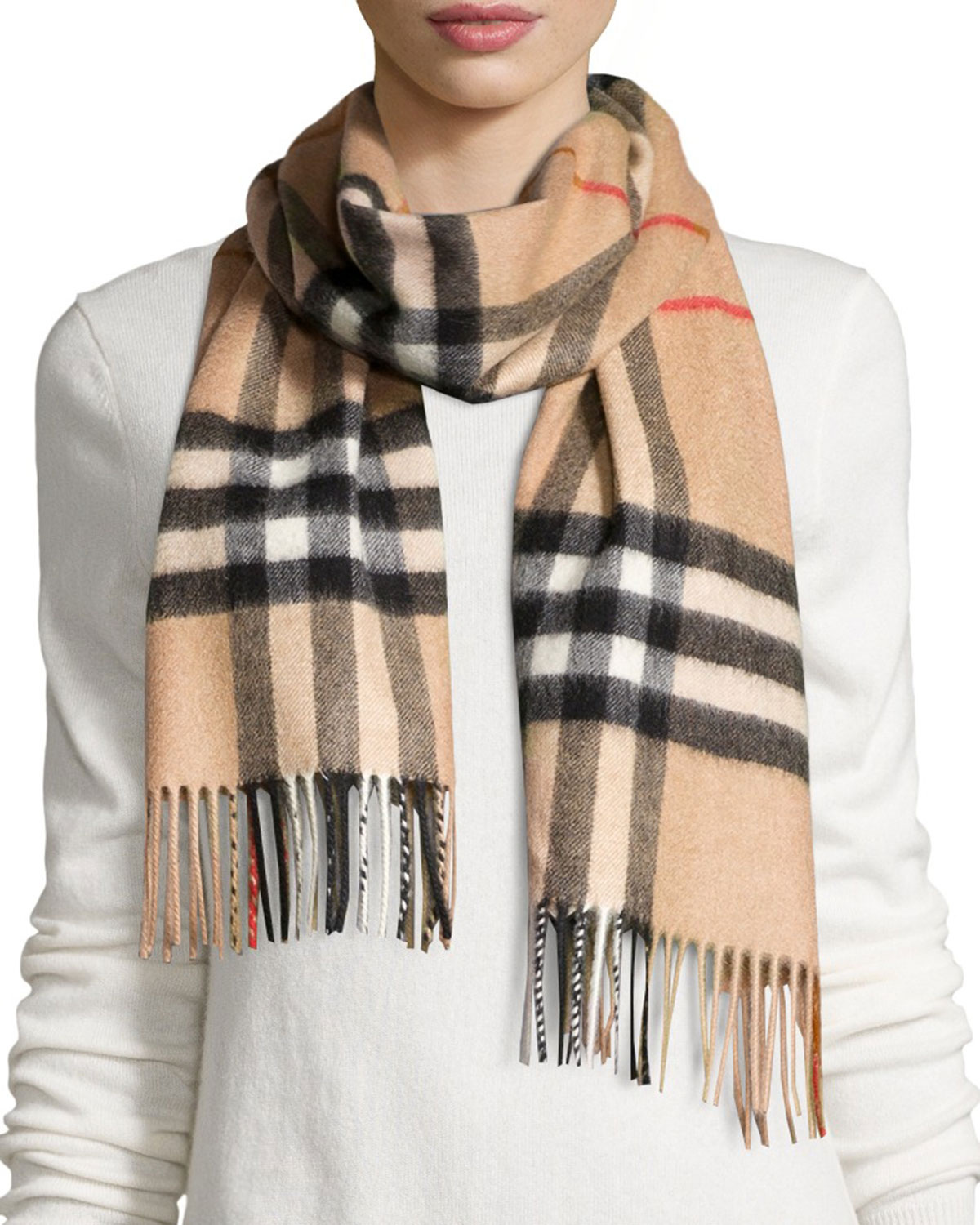 Burberry London England Giant-Check Cashmere Scarf