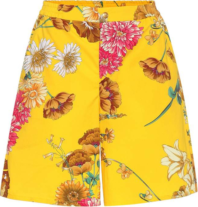 Gucci Floral-printed cotton shorts
