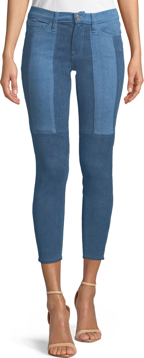 Etienne Marcel Cropped Two-Tone Stretch Skinny Jeans