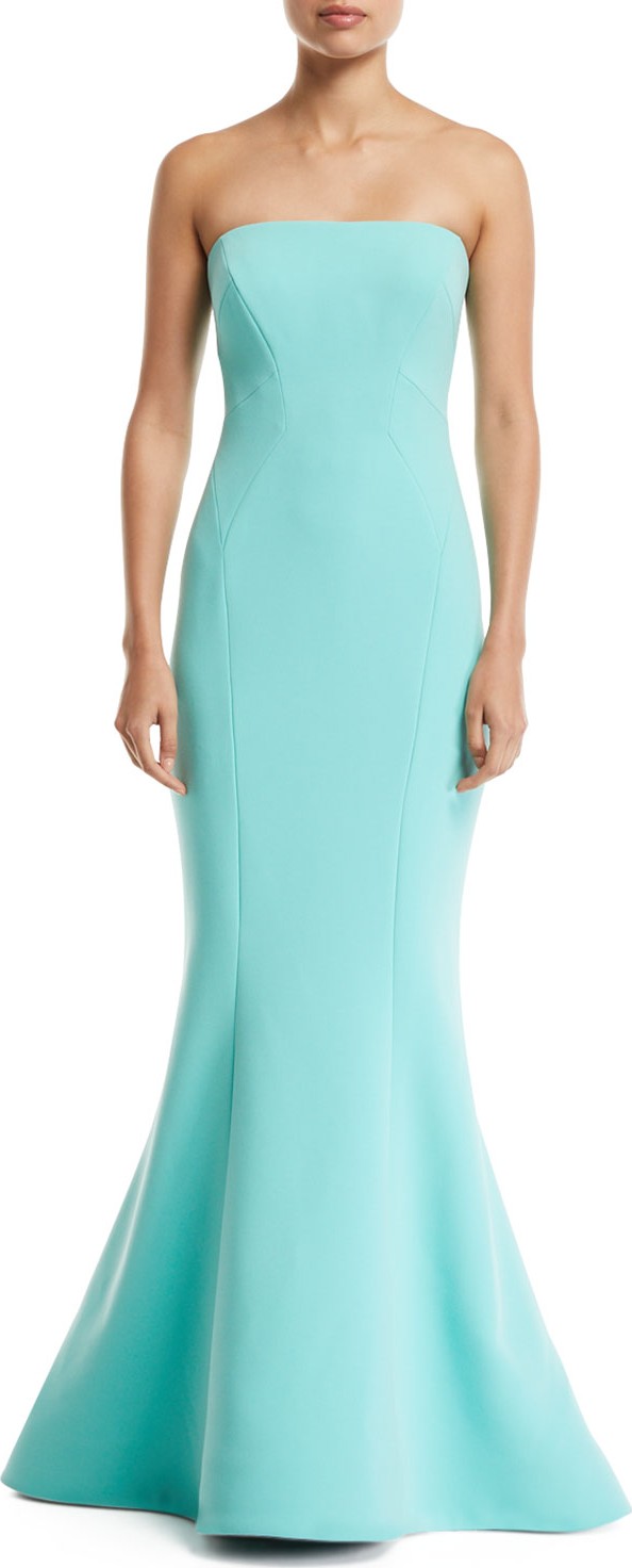 Zac Posen Strapless Crepe Mermaid Gown