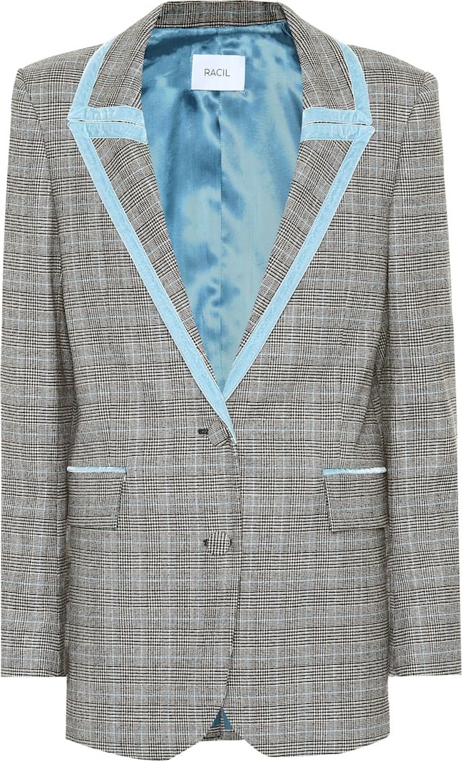 Racil Okiya checked wool blazer
