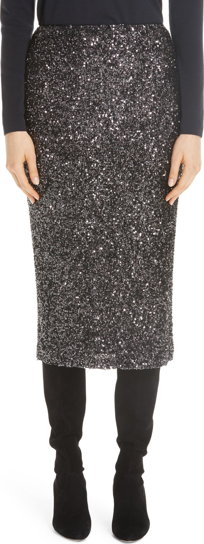 Lafayette 148 New York Casey Sequin Midi Skirt