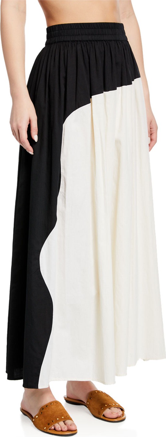 Mara Hoffman Ari Colorblock Organic Cotton Maxi Skirt