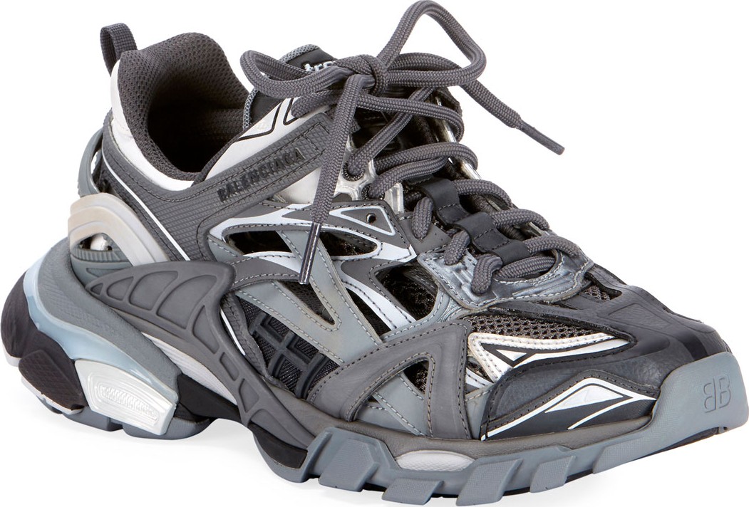 Balenciaga Track 2 Open Metallic Sneakers