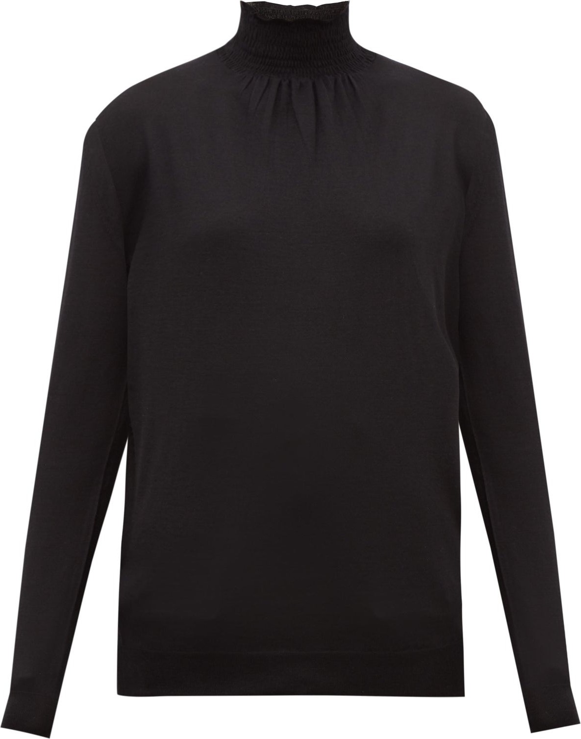 Prada Shirred-neck wool sweater