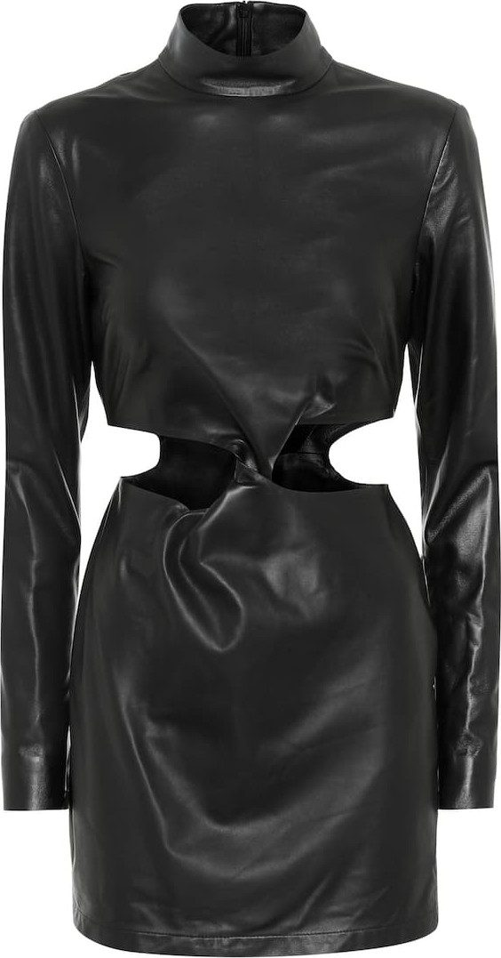 Zeynep Arcay Cut-out leather minidress