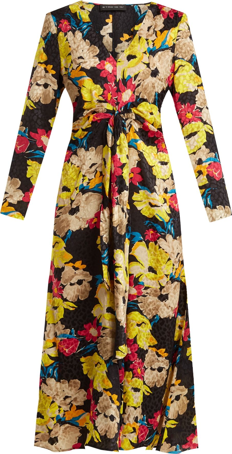 Etro Agogo V-neck floral-print silk midi dress
