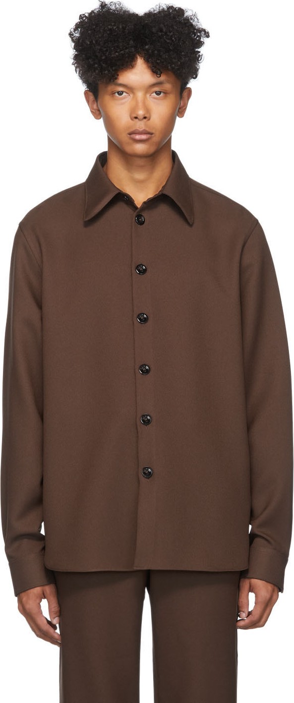 Gucci Brown Fluid Drill Shirt