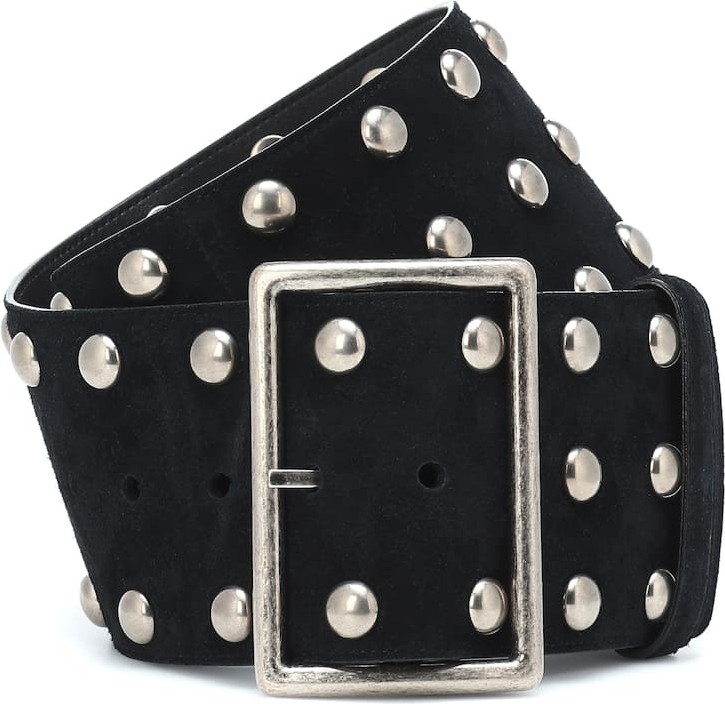Saint Laurent Studded suede belt