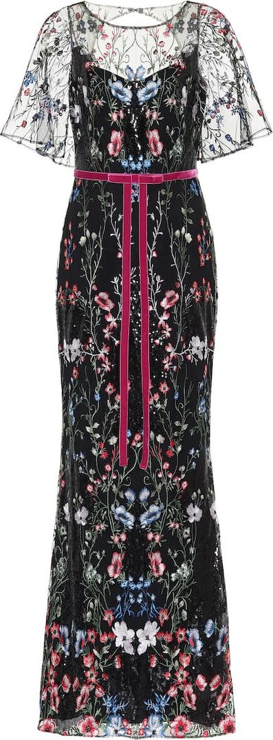 Marchesa Notte Embroidered gown