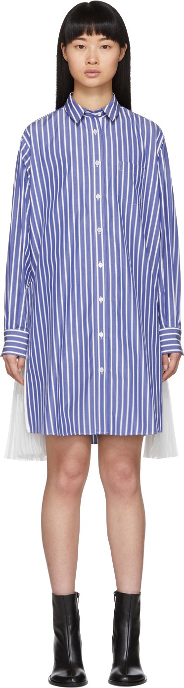 Sacai Blue Poplin Shirt Dress