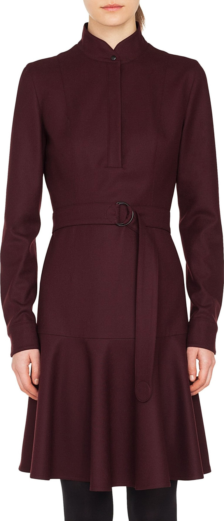 Akris Punto Bell Skirt Wool Dress