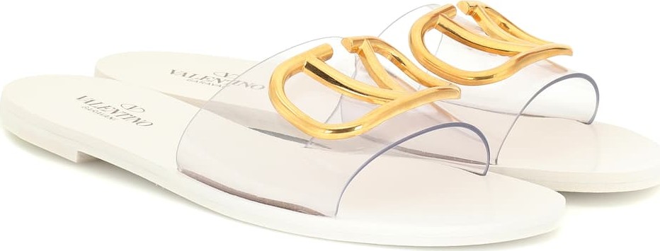 Valentino Valentino Garavani Go Logo PVC slides