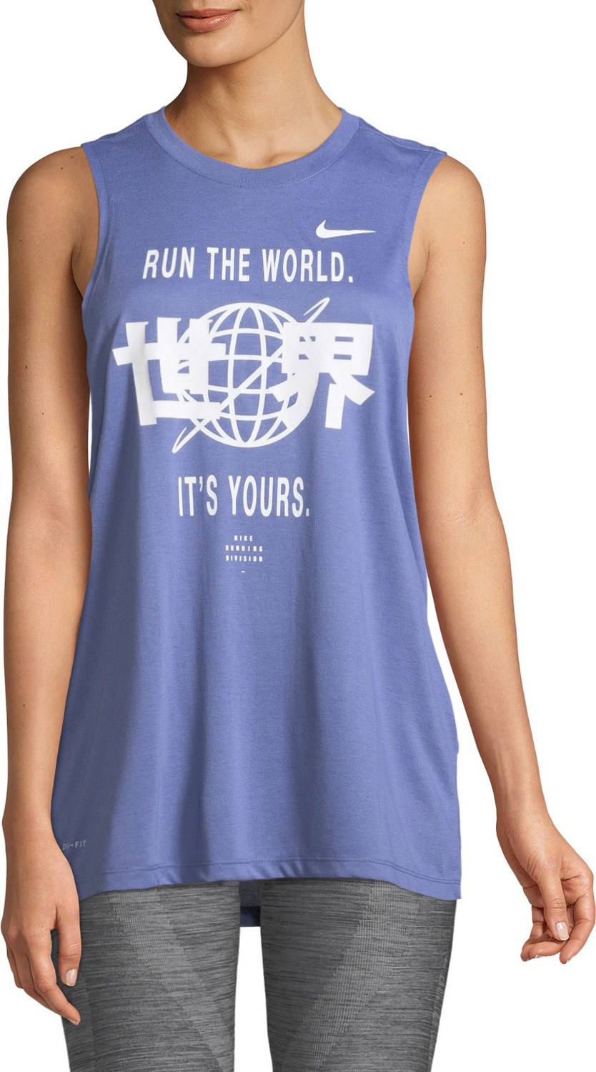 Nike Run the World Dri-FIT Graphic Muscle Tank Top