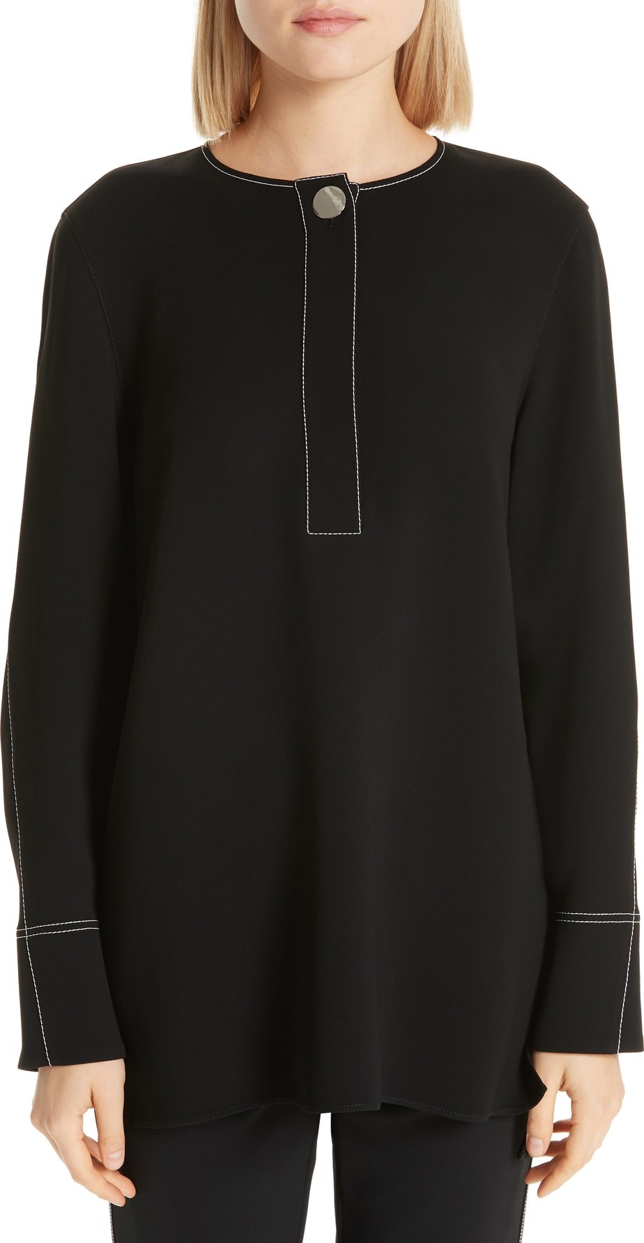 Lafayette 148 New York Tilly Topstitch Top