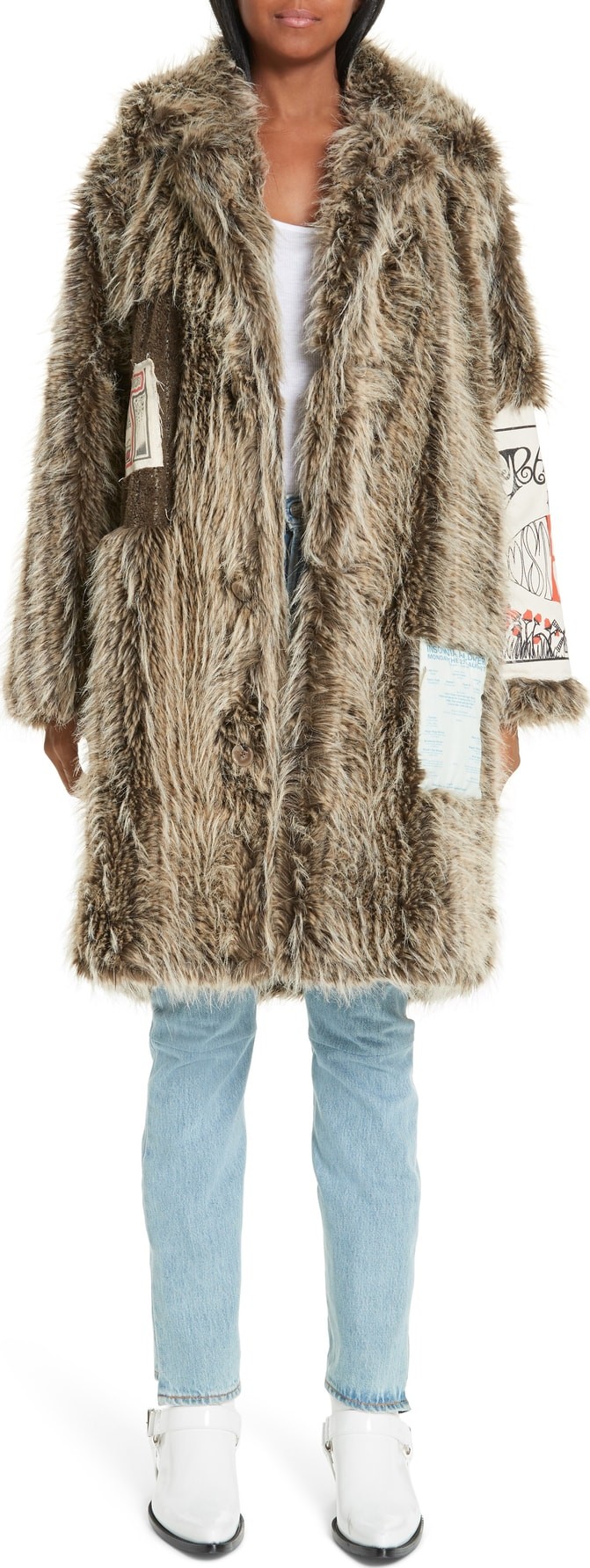 Martine Rose Shaved Faux Fur Flier Coat
