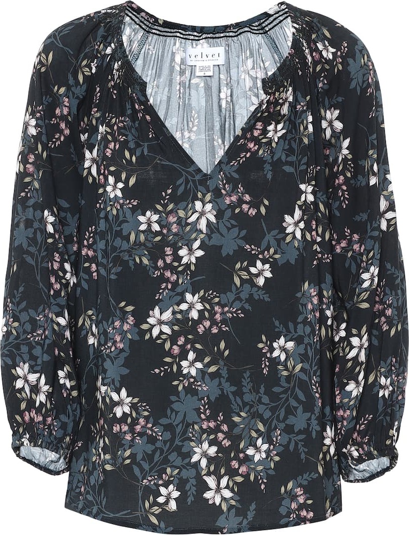 Velvet By Graham & Spencer Valeria floral blouse