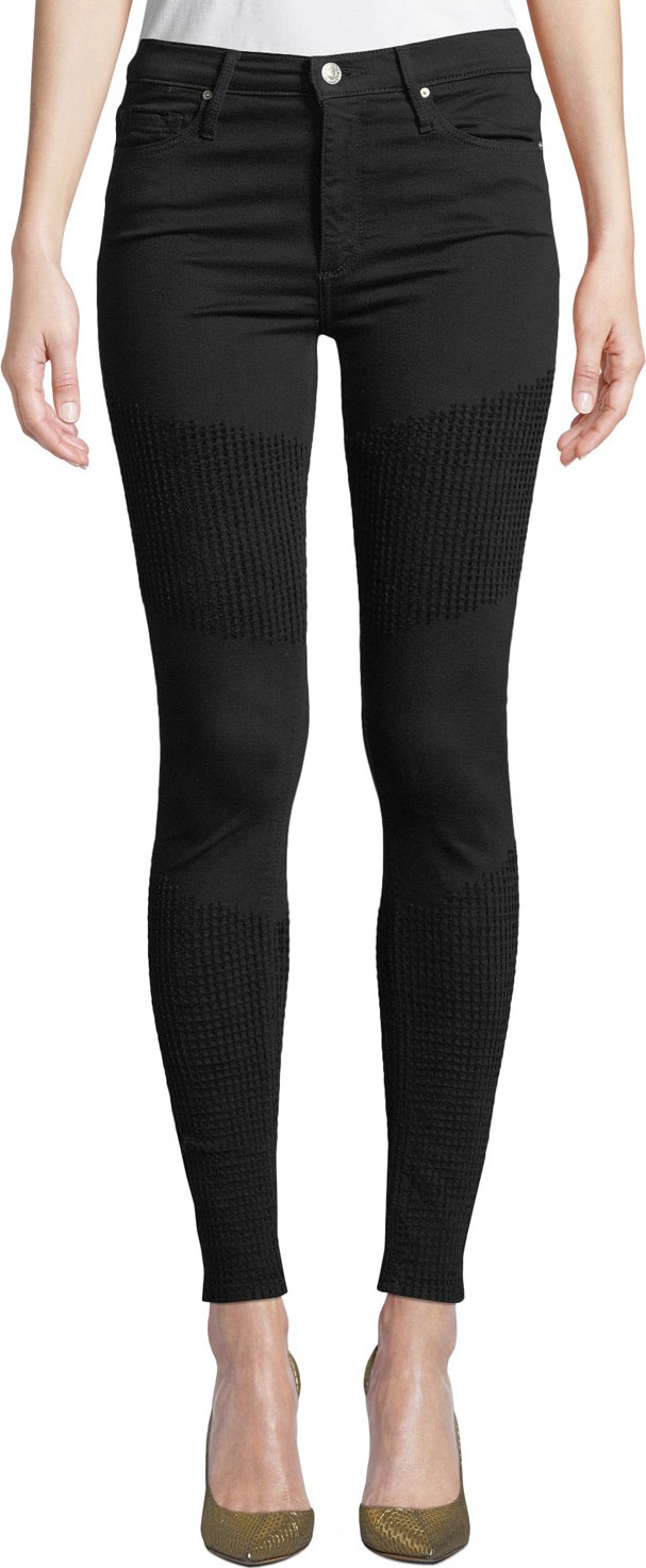 Black Orchid Gisele High-Rise Super Skinny with Moto Detail