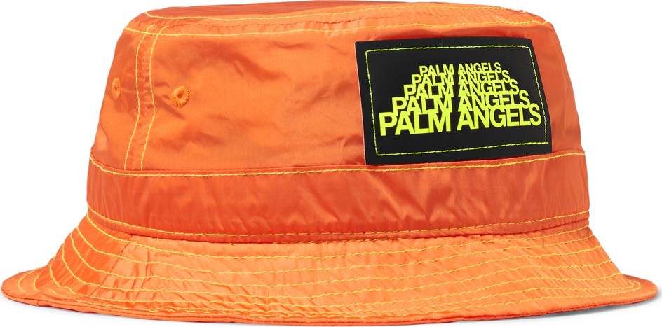 Palm Angels Logo-Appliquéd Shell Bucket Hat