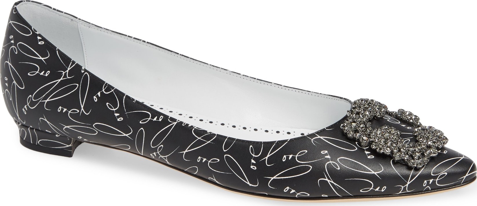 Manolo Blahnik Hangisi Anniversary Embellished Flat