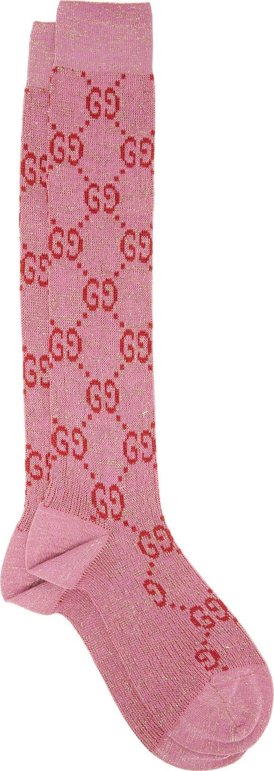 Gucci GG-intarsia knee-high cotton-blend lamé socks