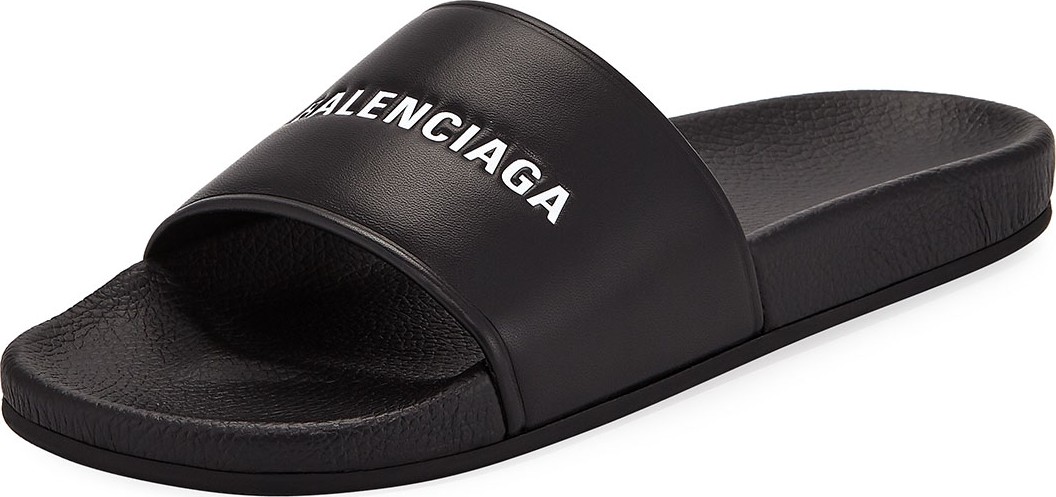 Balenciaga Embossed Logo Pool Slide Sandal