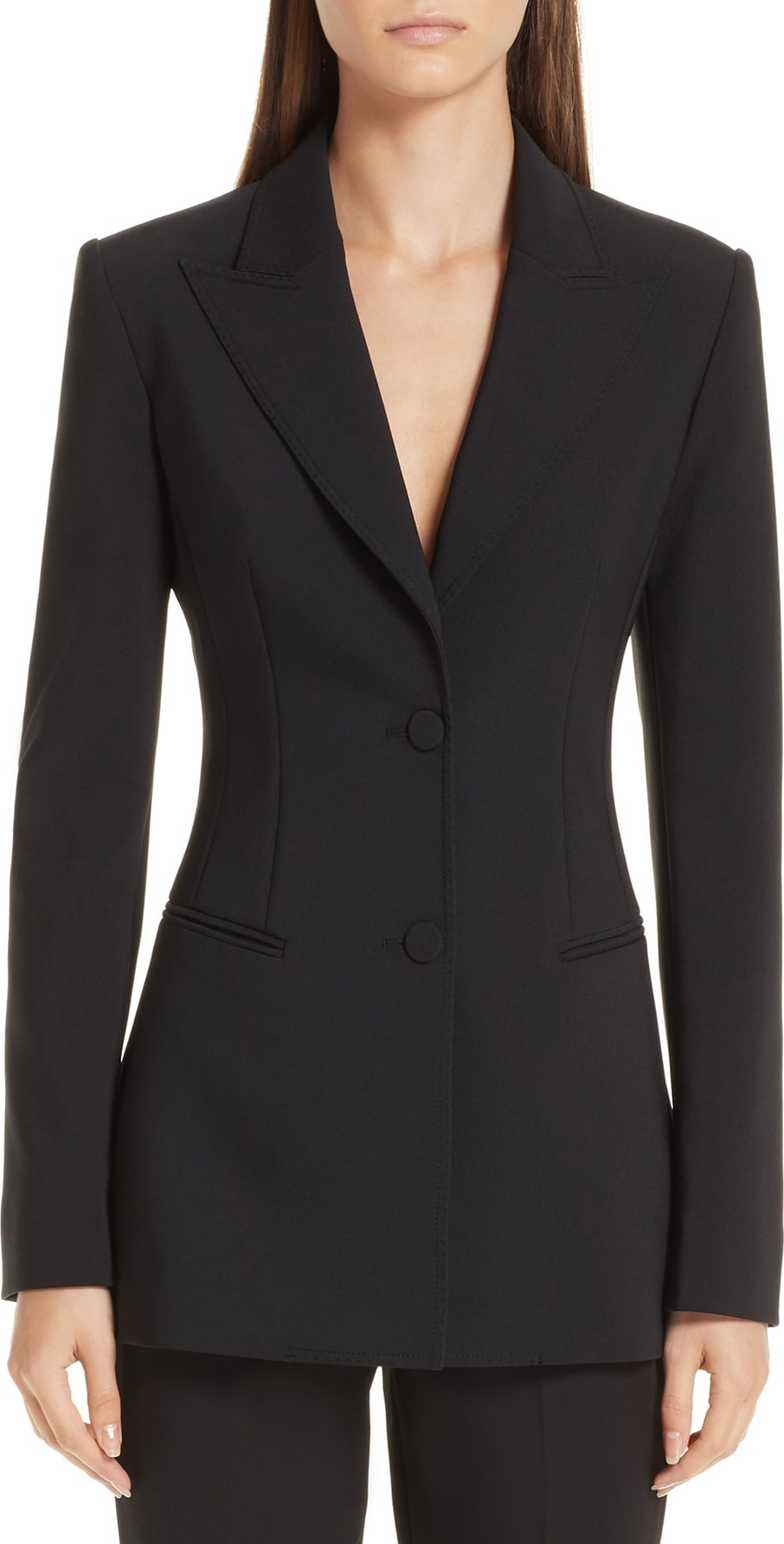 Off White Single Breasted Skinny Blazer