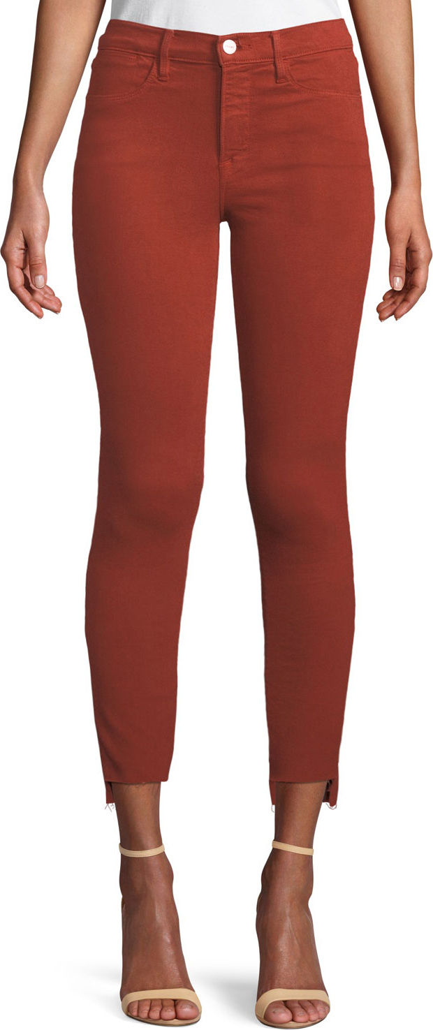 FRAME DENIM Le High Skinny Jeans with Raw Stagger Hem