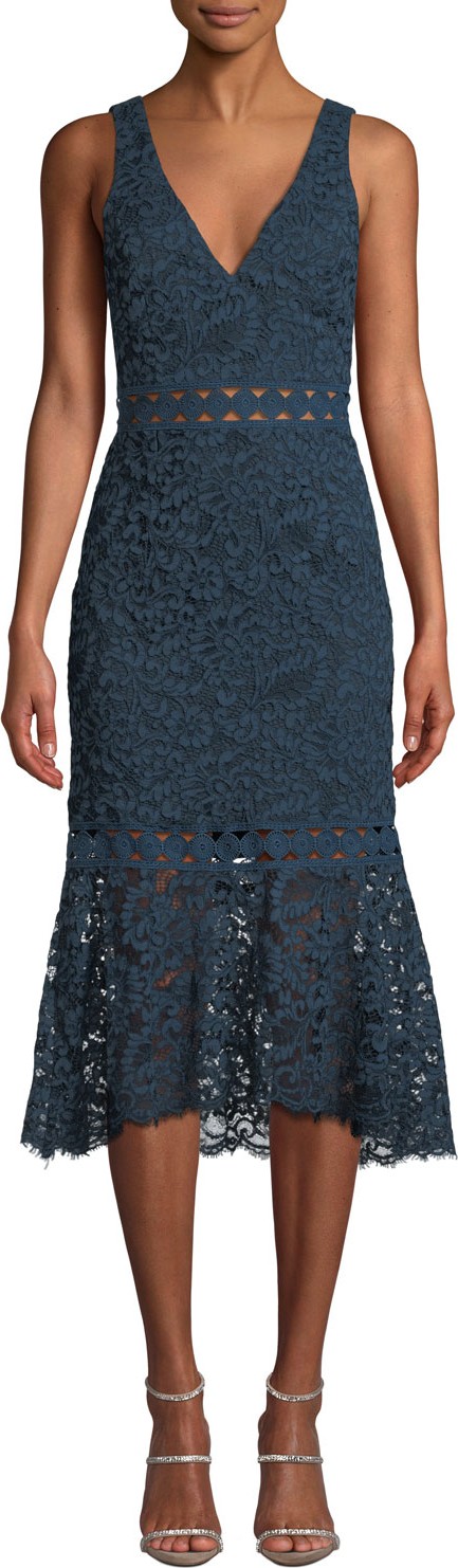 Bardot Sienna Lace Sleeveless Trumpet Dress