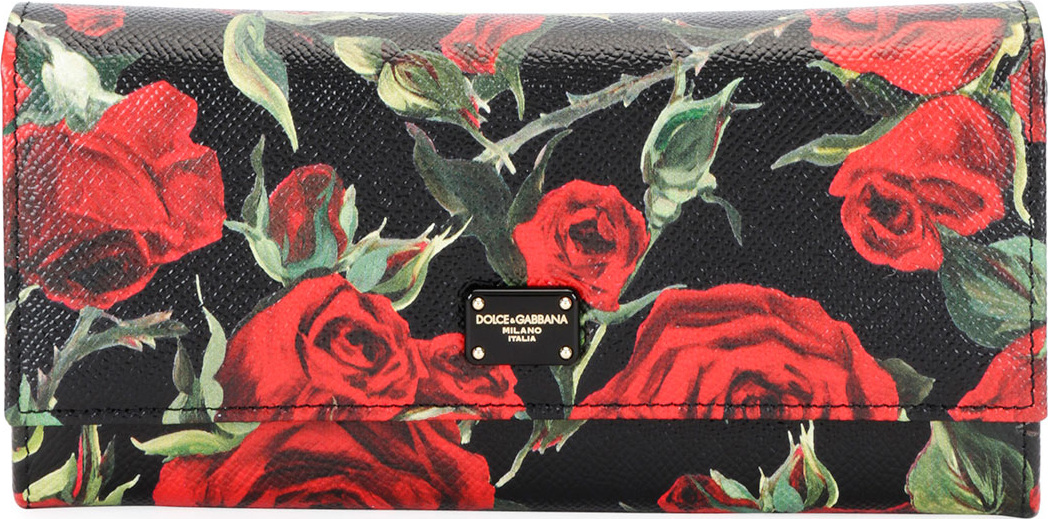 Dolce & Gabbana Roses Stampa Dauphine Continental Wallet