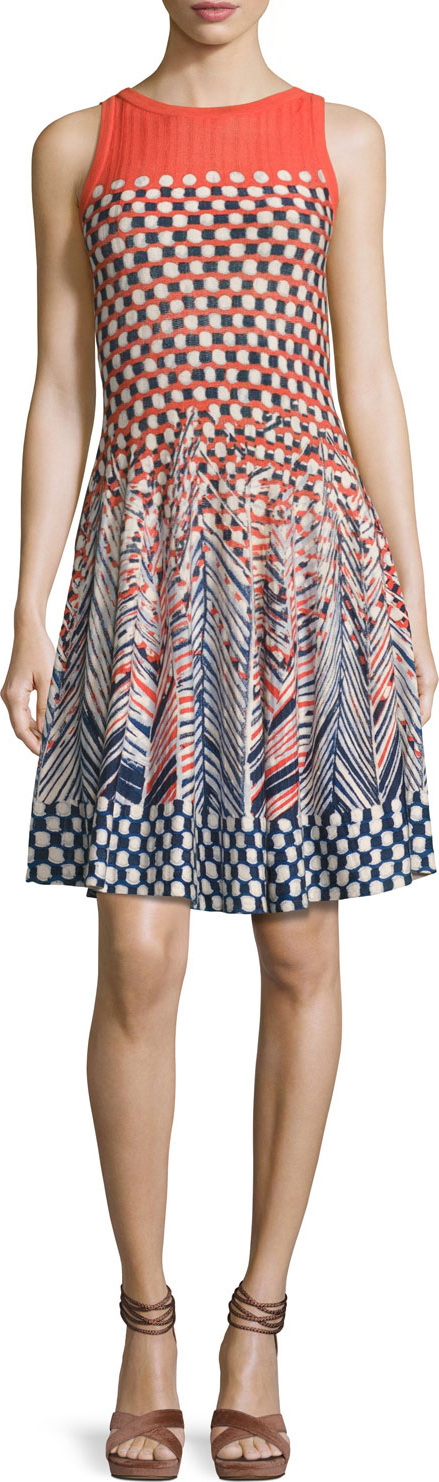 NIC+ZOE Fiore Sleeveless Printed Twirl Dress, Multi