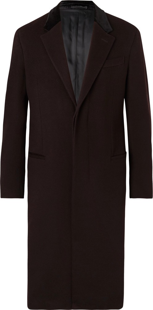 Berluti Velvet-Trimmed Cashmere Overcoat