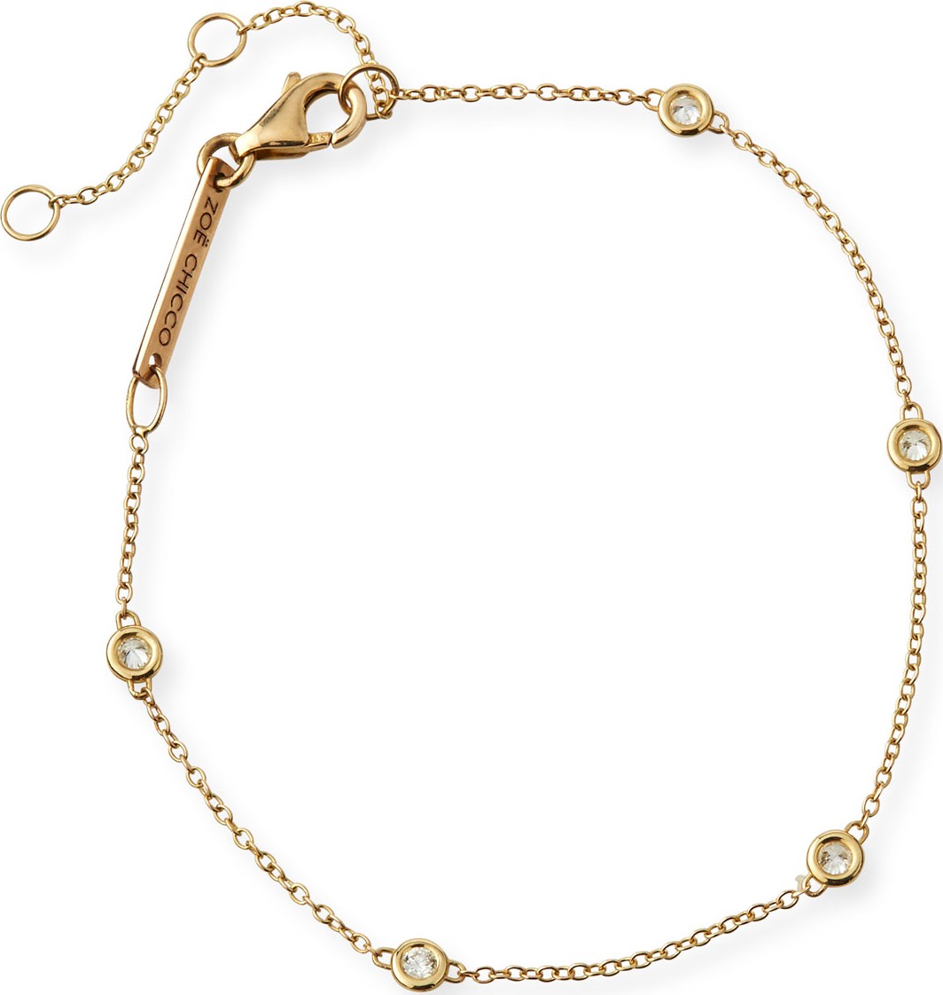 Zoe Chicco 14k Floating Diamond Station Bracelet