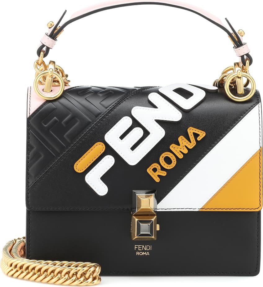 Fendi FENDI MANIA Kan I Mini leather shoulder bag