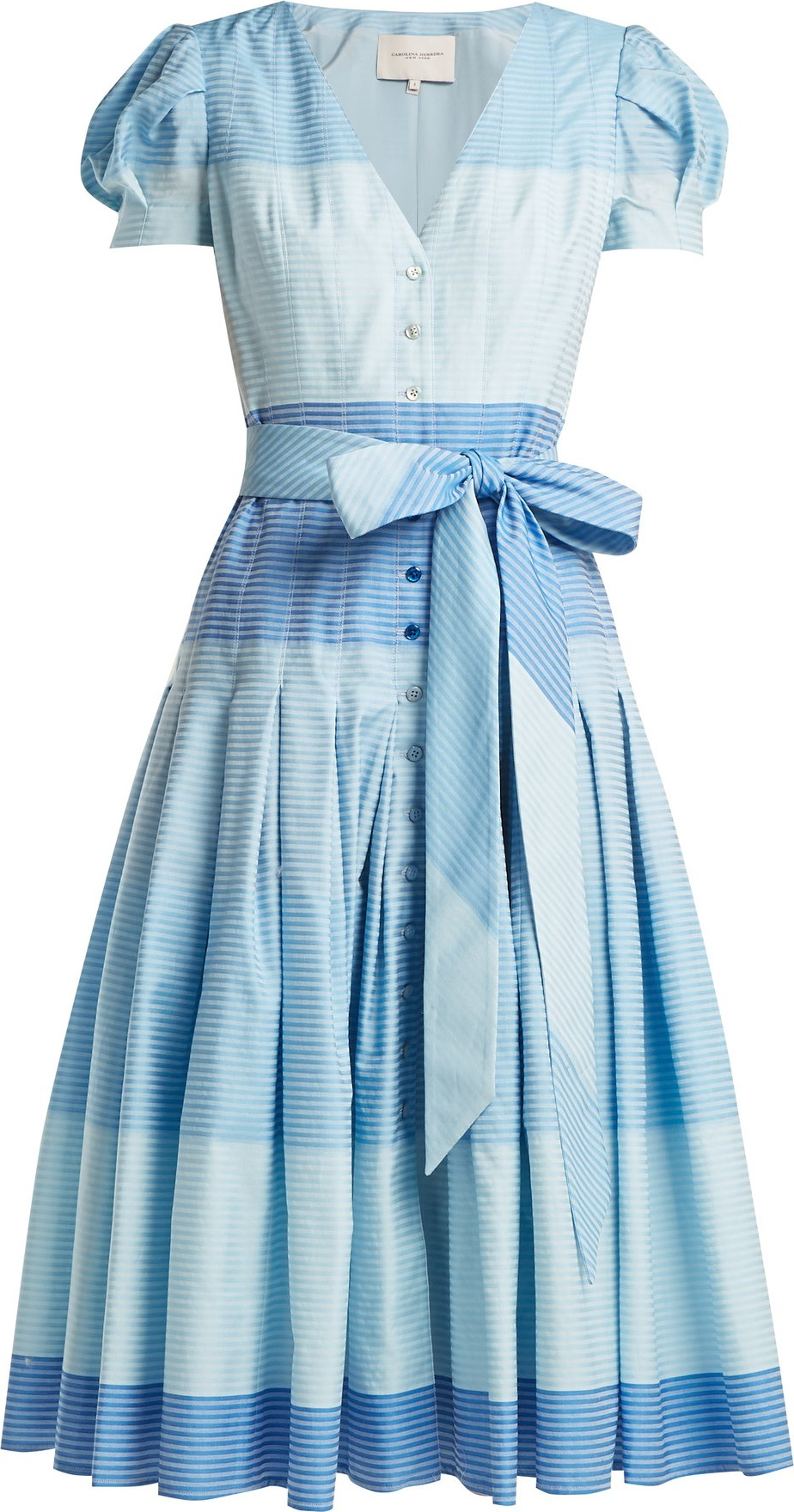 Carolina Herrera Stripe jacquard panelled dress