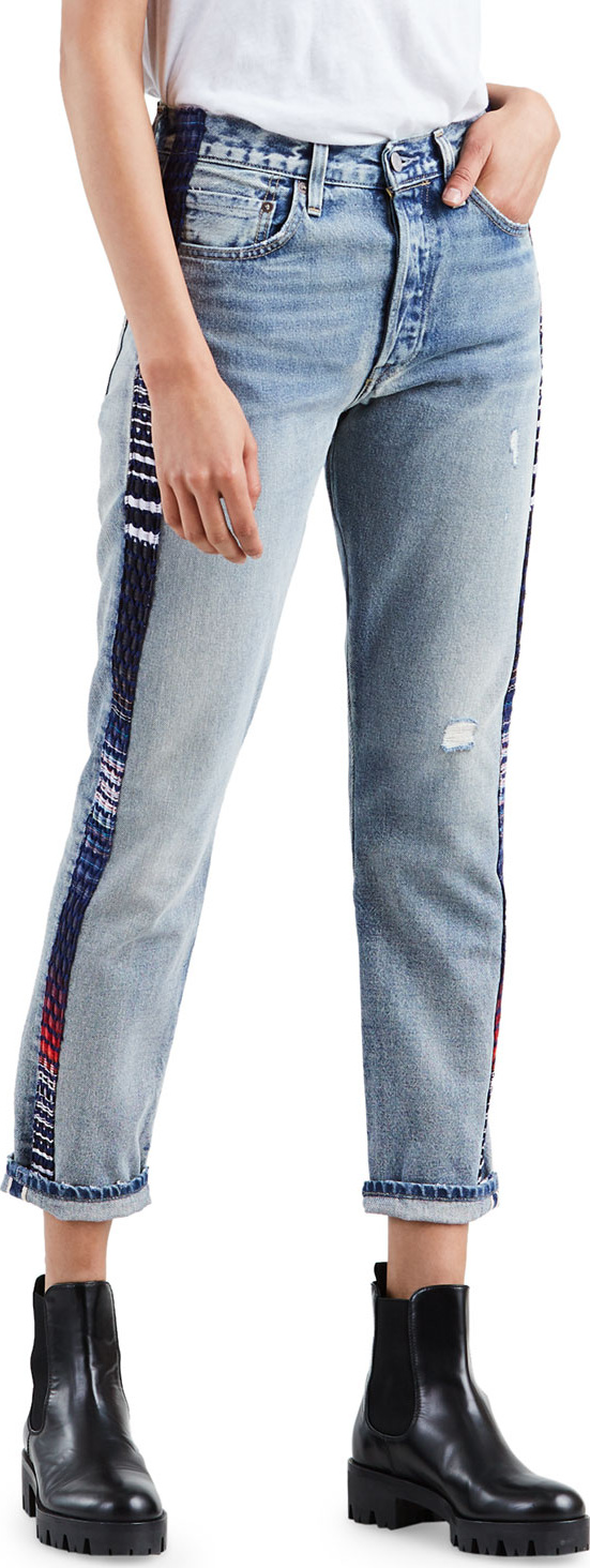 LEVI’S 501 Cropped Skinny Jeans with Side Panels