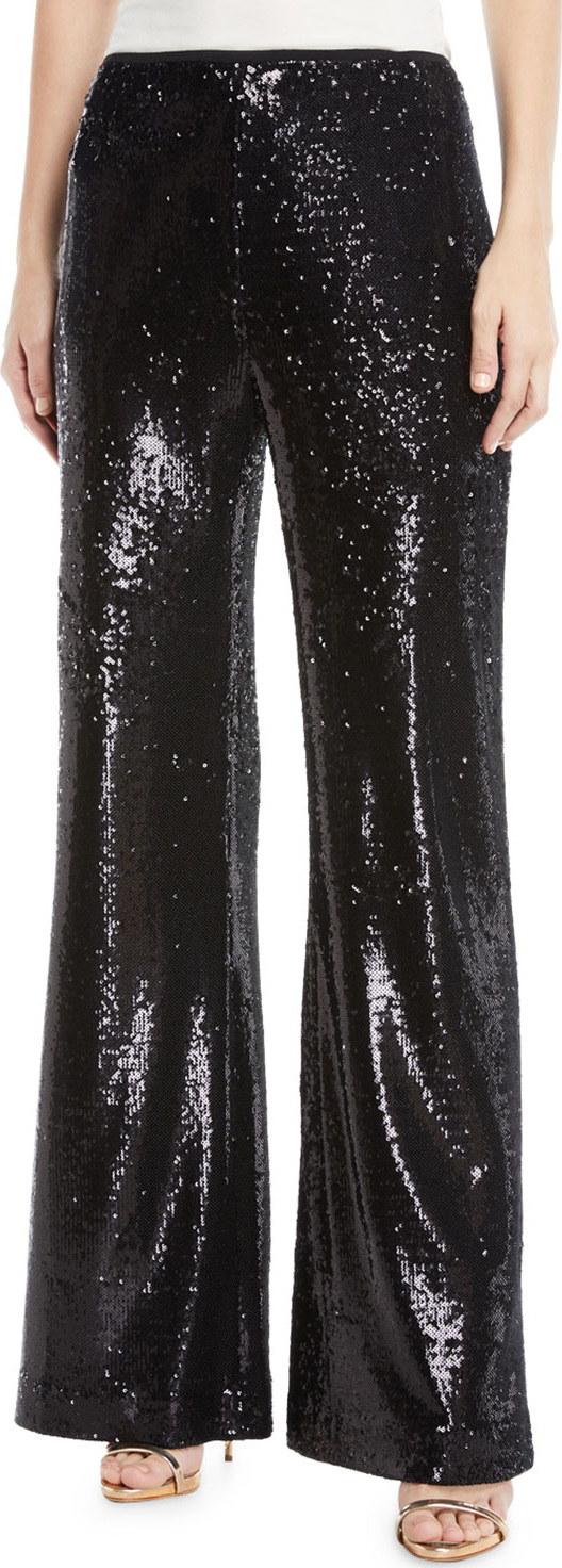 Nanette Lepore Pasha Sequin Flared-Leg Pants