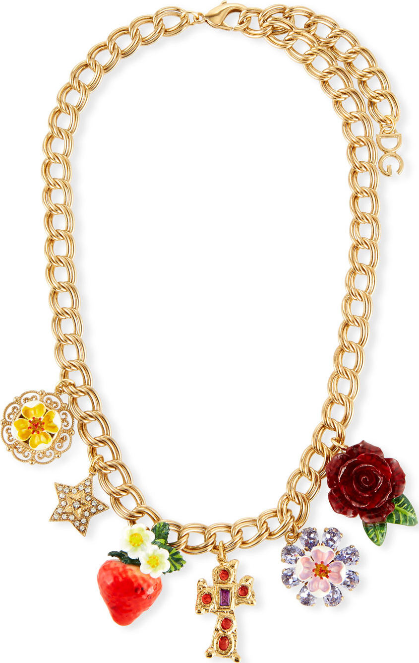Dolce & Gabbana Crystal Charm Necklace