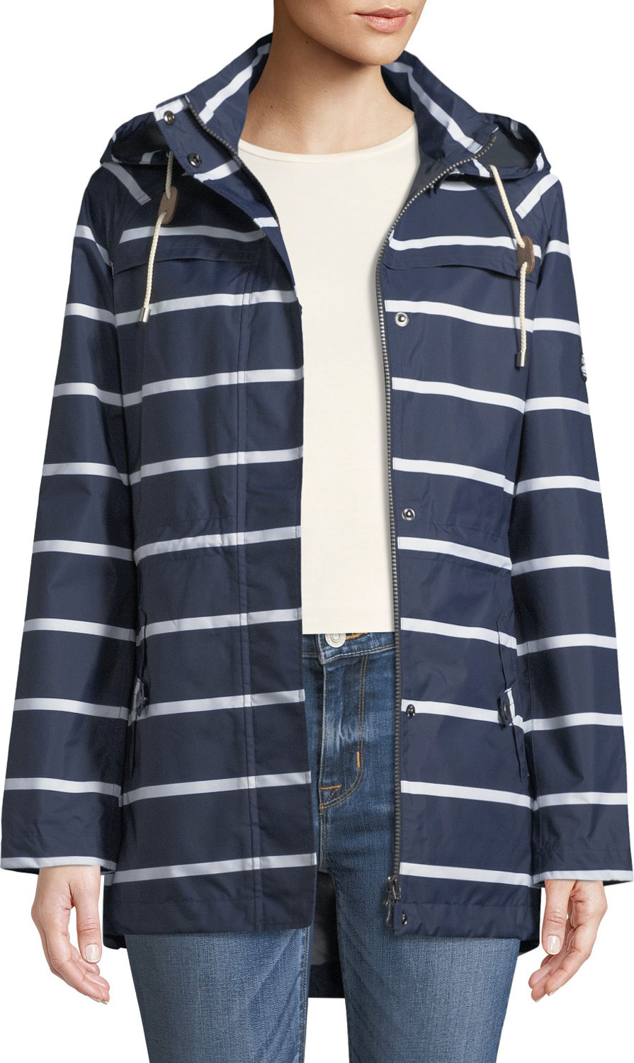 Barbour Hollwell Striped Jacket w/ Hood