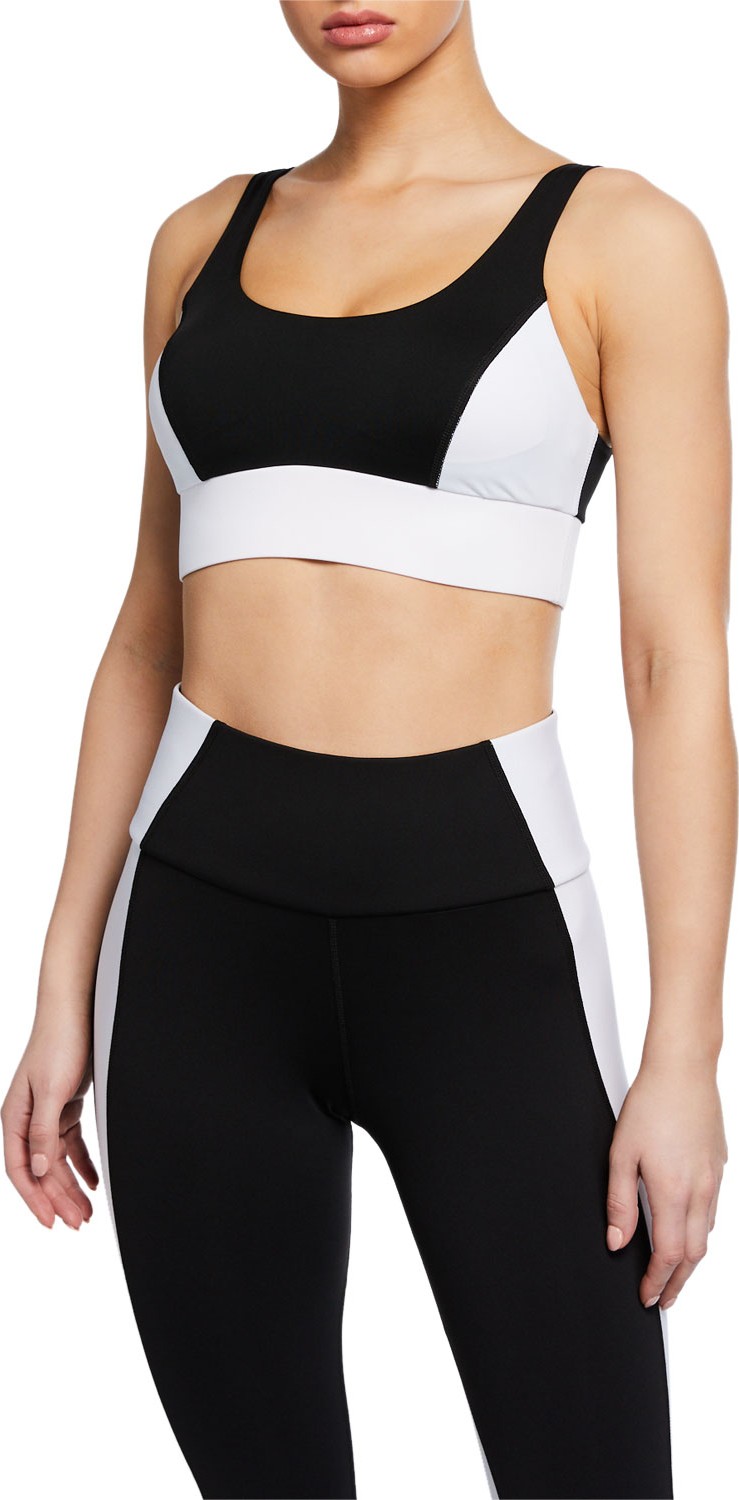 MICHI Wave Colorblock Scoop-Neck Sports Bra