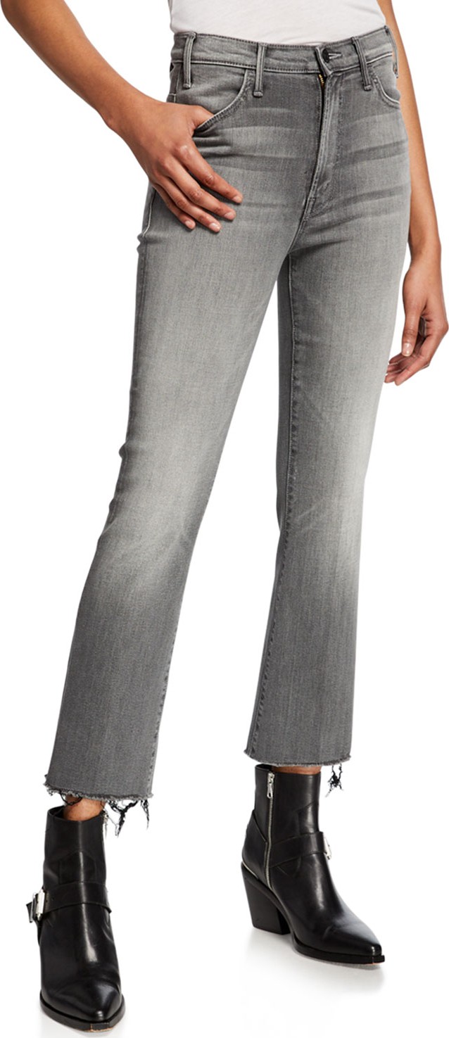 MOTHER The Hustler Ankle Fray Boot-Cut Jeans