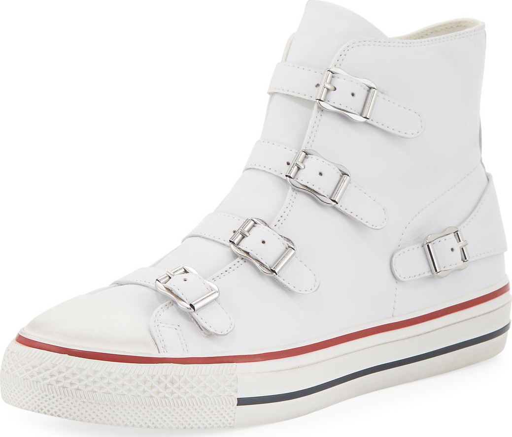 ASH Virgin Buckle High-Top Leather Sneakers