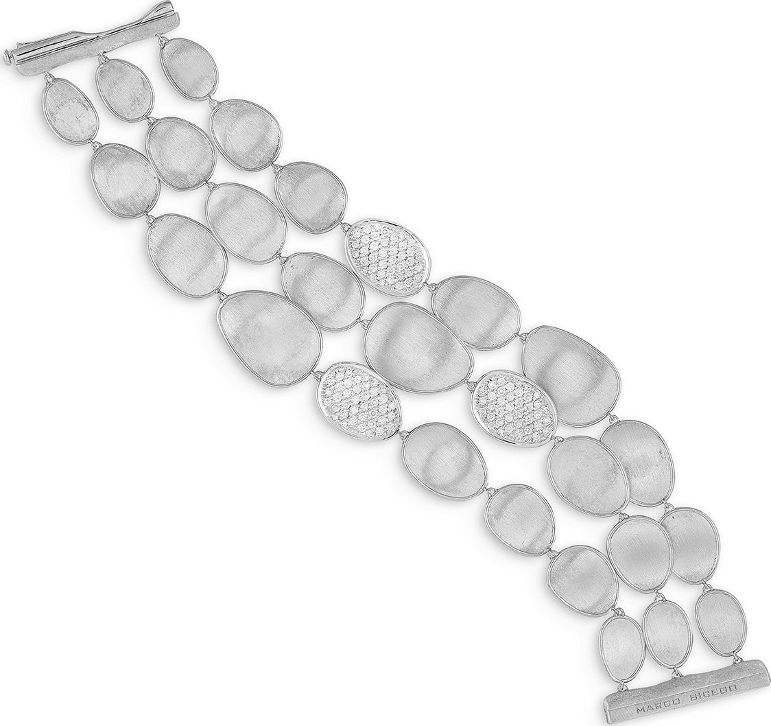Marco Bicego Lunaria Diamond Multi-Row Bracelet in 18K White Gold