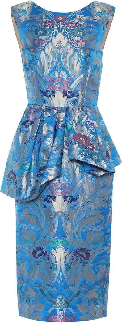 Dries Van Noten Silk and linen brocade midi dress