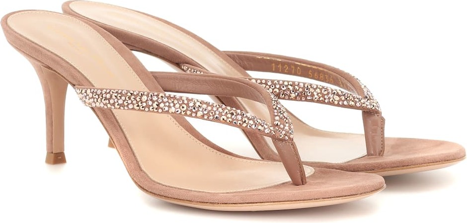Gianvito Rossi Diva suede thong sandals