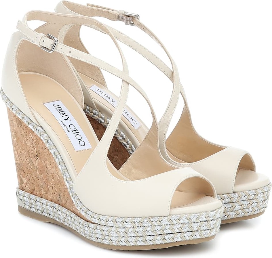 Jimmy Choo Dakota 120 leather wedge sandals