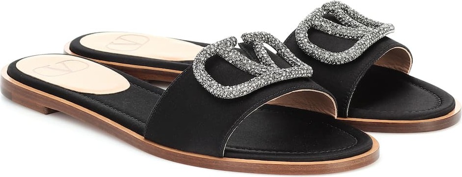 Valentino Valentino Garavani VLOGO Glow satin slides