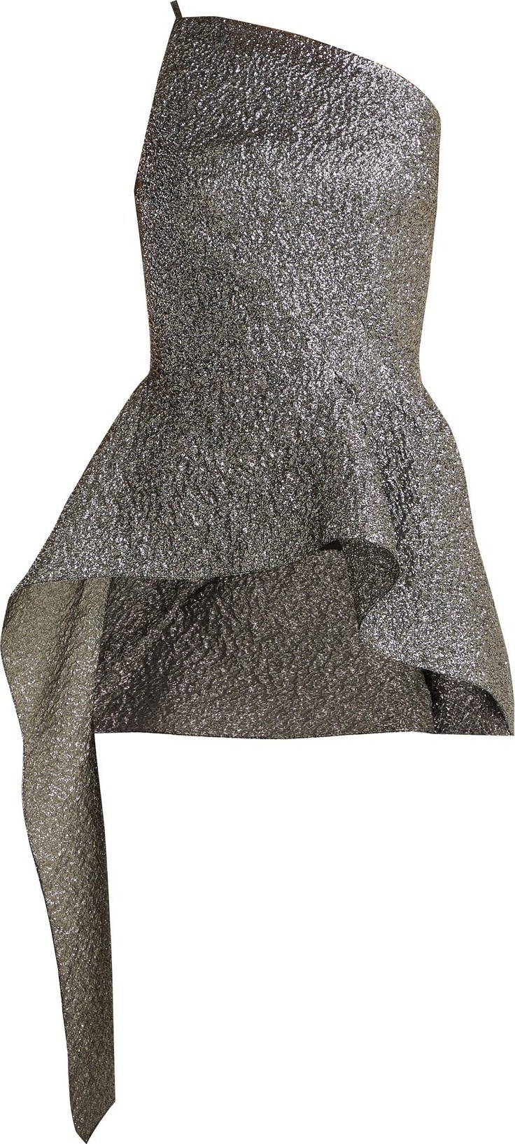 Roland Mouret Asymmetric peplum cloqué top