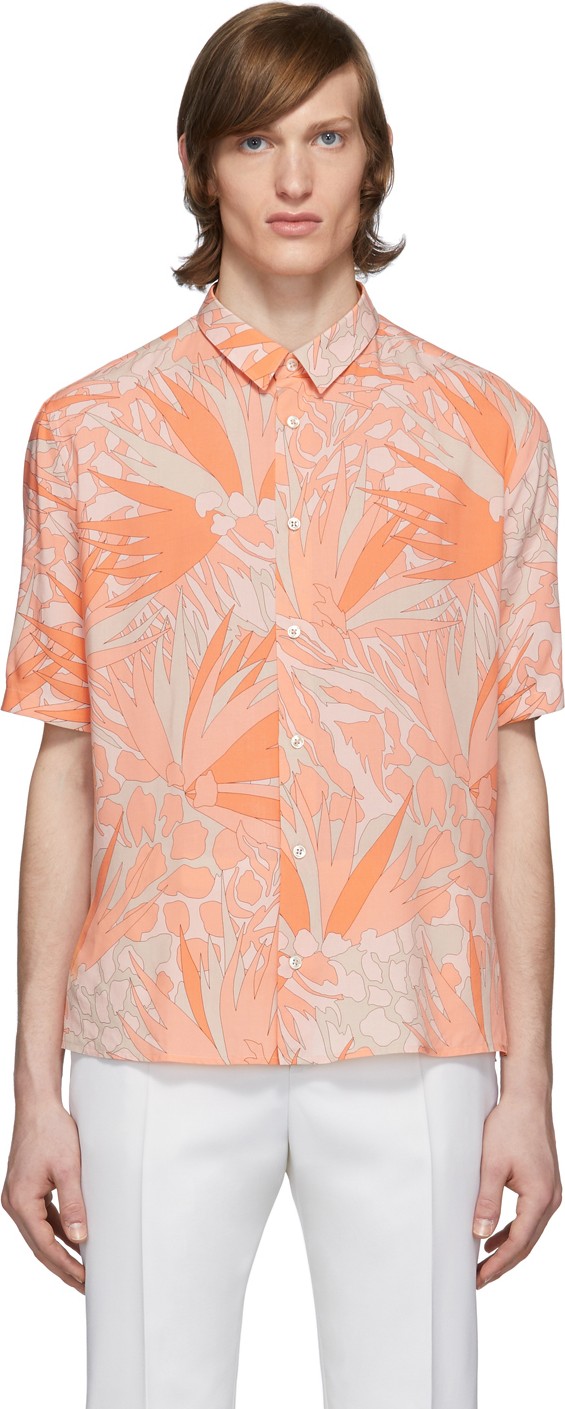 Saint Laurent Orange & Taupe Jungle Shirt