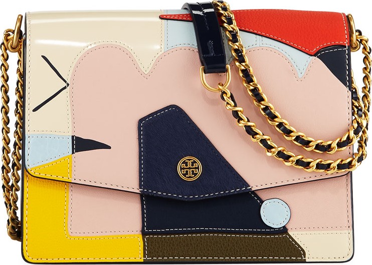 Tory Burch Robinson Convertible Mixed-Media Shoulder Bag
